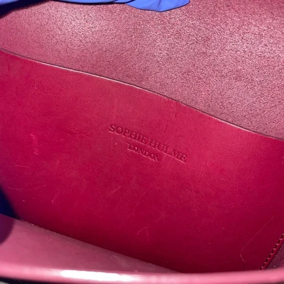 Sophie Hulme burgundy envelope purse - Picture 10 of 11